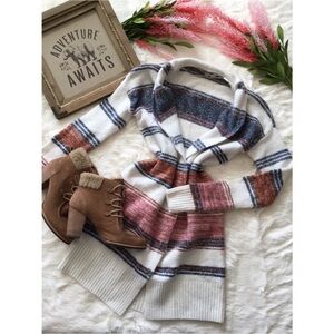 Ann Taylor Heritage Glacier Rose Alpaca Wool Knit Cardigan Sz XS Western Boho